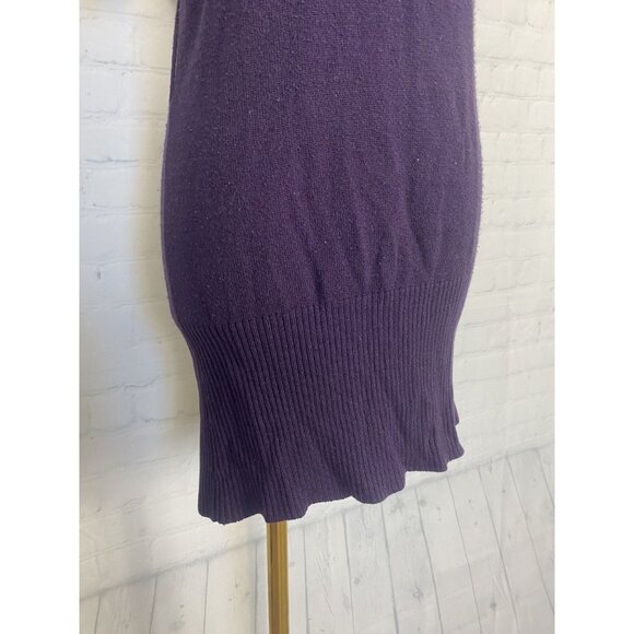 ⭐ 3/$15 Byer Purple Sweater Mini Dress Bodycon Cowl Neck M - Picture 4 of 8
